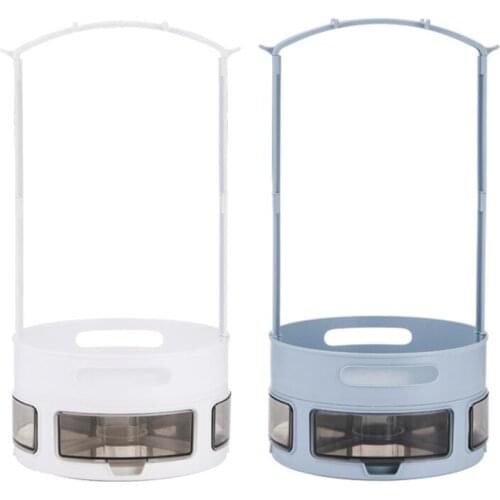 2 Tiers Rotatable Spice Rack Non-Slip Spinning Storage Pantry Countertop Shelf