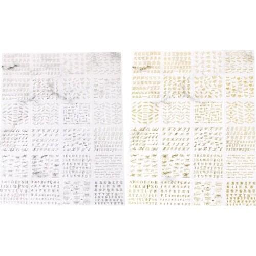 24Pcs Gold Foil Metallic English Letters Wishes Words Sticker Kit Copper Motive Power Letters Resin Decor Jewlery Making