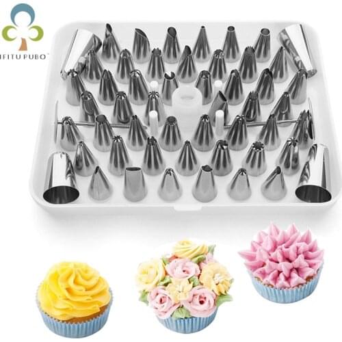 52Pcs/set Cake Decorating Good Quality Stainless steel Icing Piping Nozzles Pastry Tips Set Cake Baking Tools Accessories ZXH
