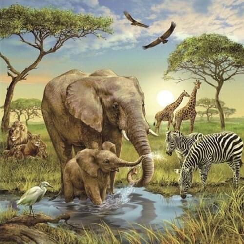 5D DIY Diamond Painting Full Square/Round Drill "Animal Elephant" 3D Diamond Rhinestone Embroidery Cross Stitch Gift Home