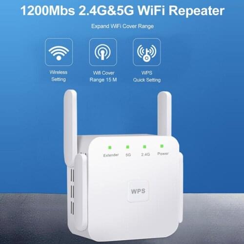 5G Wifi Repeater 5Ghz Wifi Extender AC 1200Mbps Router Wifi Amplifier Wireless wi-fi Long Range Booster 2.4G wi fi Repiter