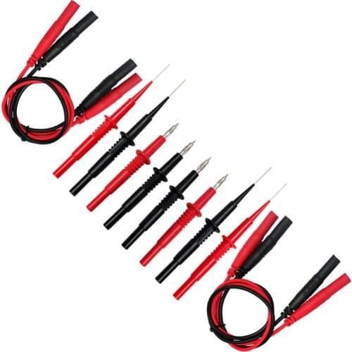 Aidetek TWO Sharp Stainless Steel Needle Tipped Tip Multimeter Probes heavy duty sets 4DMMtester MAX.1A4mm socket test 2TLP20165
