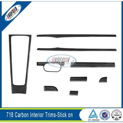 Auto Car Accessories Carbon Fiber Interior Trims 9 pcs For 718