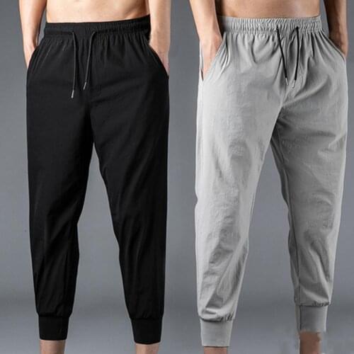 Hot！2021 New Harem Pants Ankle Banded Solid Color Straight Men Pants Elastic Waist Ankle Banded Oversize Pants штаны Streetwear