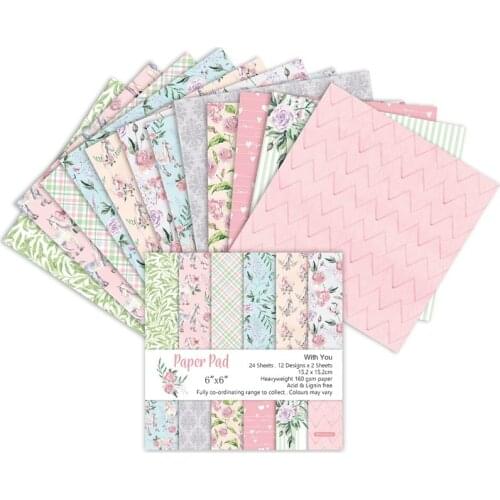 6"X6"The With you flower patterned paper Scrapbooking paper pack handmade craft paper craft Background pad