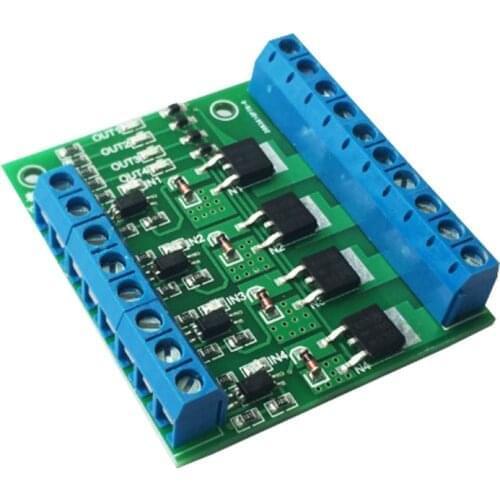 Four-way switch tube module, PLC amplifier circuit board / high power, optocoupler isolation 3.3/5/12/24 v