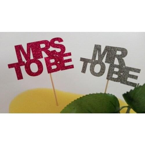 Cheap MRS MR TO BE Cupcake Toppers --Bridal Shower / Bachelorette Decorations / Wedding Cake Topperty Bachelorette food picks