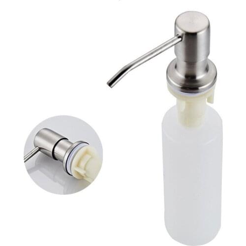 SUS304 Deck Mounted Hand sanitizer sink Soap Dispenser Stainless Steel Liquid Soap Bottle Kitchen Accessories
