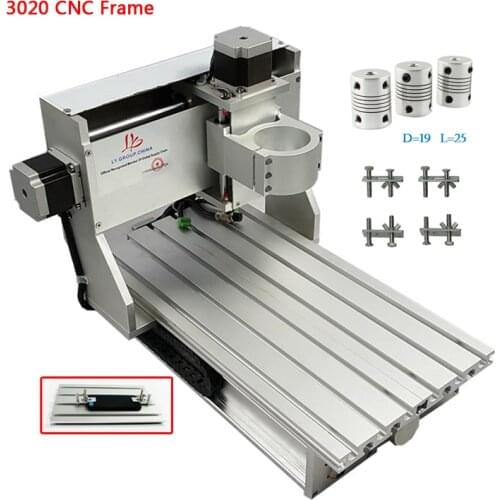 DIY CNC 3020 frame desktop cnc engraving machine wood router lathe with motor