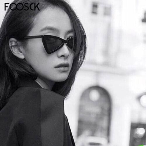FOOSCK Australia Style Vintage Cat Eye Sunglasses Women Luxury Brand Ladies Fashion Cateye Sun Glasses UV400