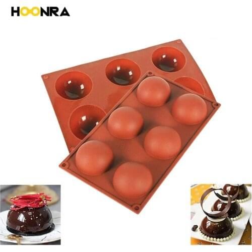 HOONRA 2Pcs/Set Half Sphere Silicone Molds Chocolate Cake Baking Mould Round Pudding Mousse Cake Mold DIY Decorating
