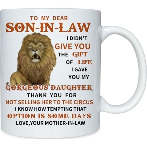 Personality Dear Son-in-law Ceramic Mark Coffee Cup Office Creative Water Cup White Mug