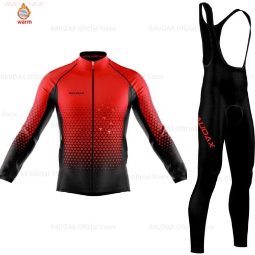 Cycling Jersey 2020 Pro Team RAUDAX Winter Fleece Cycling Clothing MTB Cycling Bib Pant Set Ropa Ciclismo Triathlon Cycling Kit