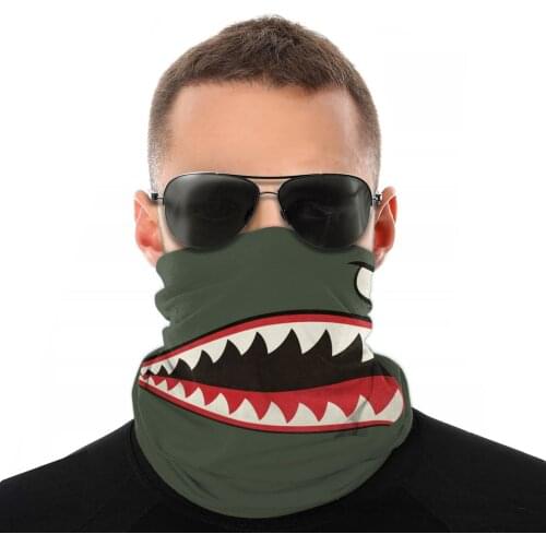 Flying Tigers Nose Scarf Half Face Mask Men Women Halloween Neck Gaiter Balaclava Bandanas Versatility Headband Outdoor Hiking