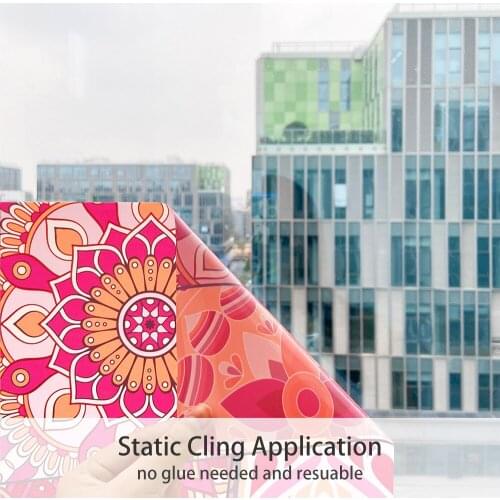 Bohemian National Sty Door Film Classic Pure Frosted Kitchen Sliding Door Sticker Window Door Privacy Film Room Bathroom Sticker