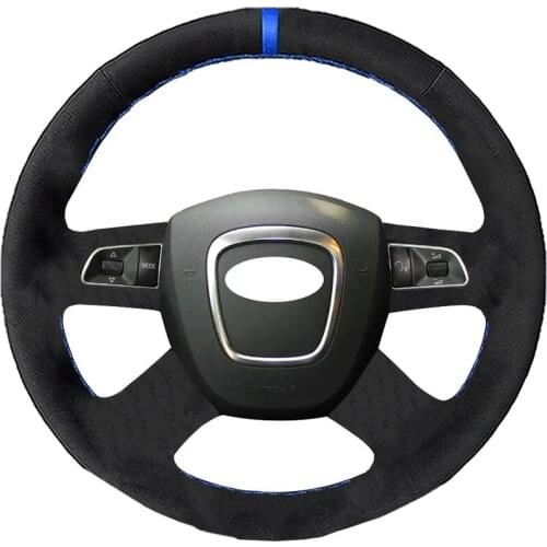 Alcantara Material Suede Leather Car Steering Wheel Cover for Audi Old A4 B7 B8 A6 C6 2004-2011 Q5 2008-2012 Q7 2005-2011