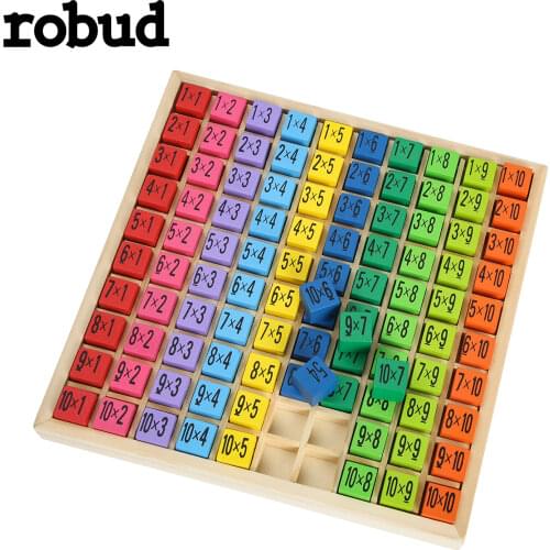 Wooden Multiplication Montessori Educational Wooden Toys Math Arithmetic Table Board Game for Kids Early Learning Gift