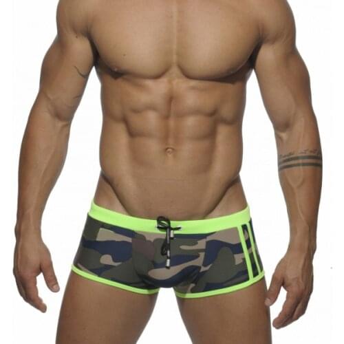 2016 Newest mens camouflage pattern swimwear sexy men swim trunks black/army green camouflage men swimsuit male bath trunk