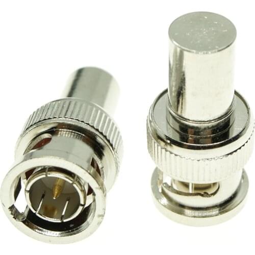 New RF BNC Block Connector Socket Q9 BNC Male Jack Plug 50ohms 75ohms Nickel Plated Brass Straight Coaxial RF Adapters