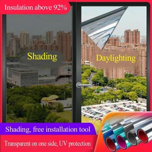 Glass Film One-way Perspective Sunscreen Insulation Film Home Balcony Shading Light Privacy Window Glass Sticker Self-adhesive