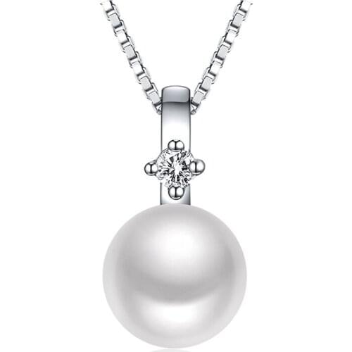Sinya Real freshwater pearl pendant choker with 18inch 925 sterling silver box chain necklace Fine Jewerly gift for women lovers