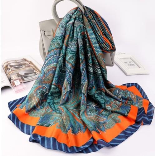 2021 Luxury Color Print Sunscreen Shawls Popular Feather Handkerchief Summer Silk Scarves Fashion 180X90CM Dustproof Beach Towel