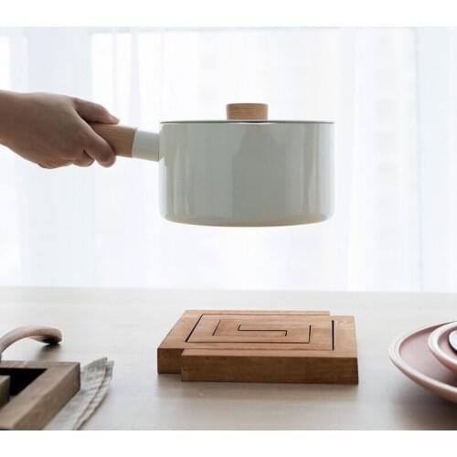 Home Detachable Wood Pot Holder Coffee Drink Coasters Pad Placemat Heat Proof Square Mats Pads Cafe Table Decoration Accessories