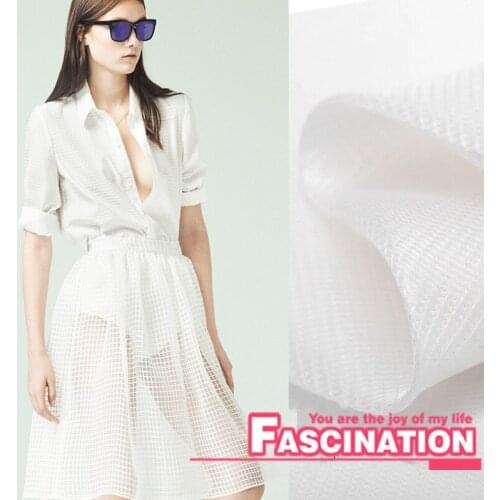 Raw silk fabric silk plaid dress shirt silk fabrics perspective wholesale high quality silk cloth 4 color