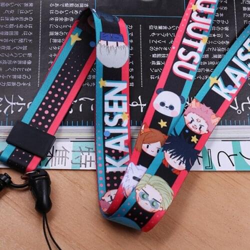 Jujutsu Kaisen Gojo Satoru Mobile Phone Straps Cartoon Lanyard for Phone ID Card Badge Holder Keychain Hanging Ropes Hand Rope