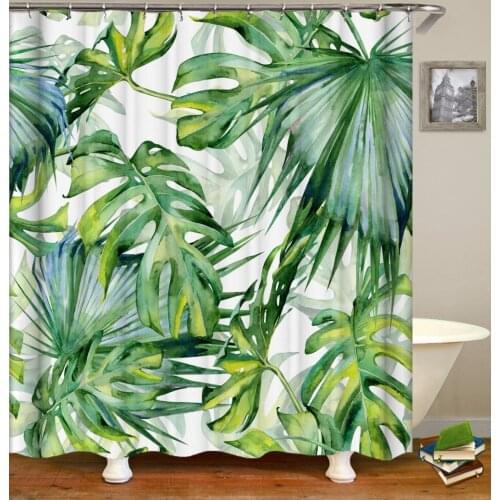 OLOEY Shower Curtains Waterproof Plant 3D Print Curtains for Bathroom Fabric Curtains Customized Bath Decor