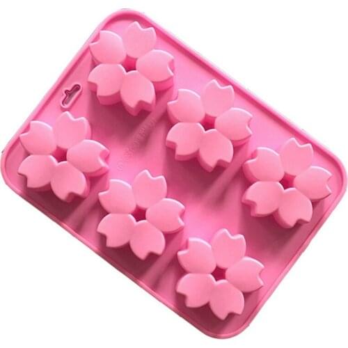 Silicone Cake Mold 6-Cavity Flower Shape Cookies Baking Pan Non-Stick DIY Pastry Tool Homemade Soap Mold Kitchen Accessories