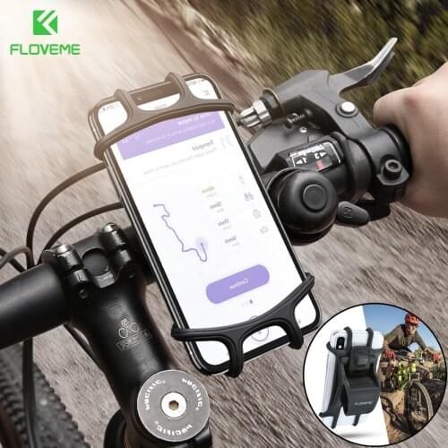 FLOVEME Silicone Bicycle Phone Holder for iPhone 8 X Samsung s9 Motorcycle Bike Mount Mobile Phone Holder for Phone for Xiaomi
