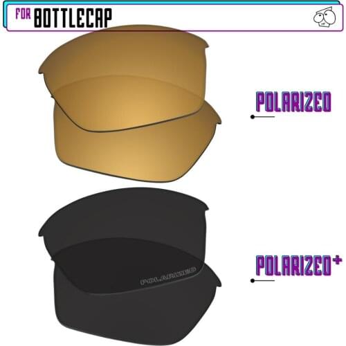 EZReplace Polarized Replacement Lenses for - Oakley Bottlecap Sunglasses - BlackPPlus-GunmetalP