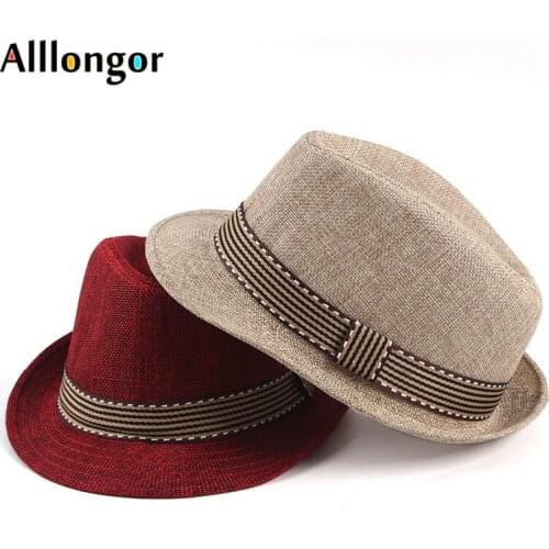 Kids Sun Hat Fedora 2021 Summer Short Sleeve Beach Straw Hats Boys Girls Jazz Cap Children Sun Protection Hat Suhat