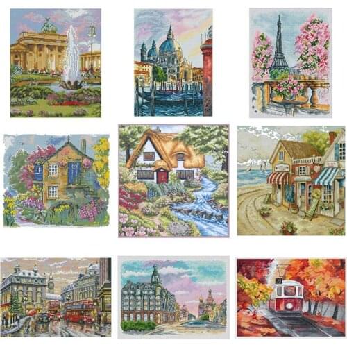 The view of the city Berlin patterns Counted Cross Stitch 11CT 14CT 18CT DIY Chinese Cross Stitch Kit Embroidery Needlework Sets