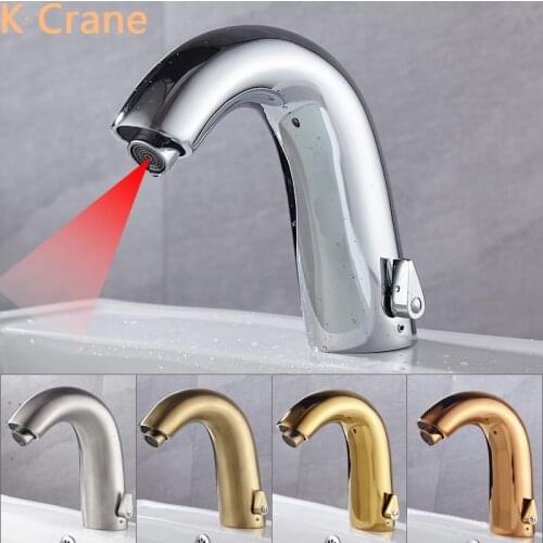 Bathroom Touchless Faucet Basin Sink Infrared Motion Sensor Tap Hot Cold Mixer Rose Gold Grifo Washbasin Smart Automatic Faucets