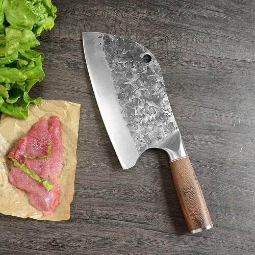 ZEMEN Kitchen Chef Knife High Quality Stainless Steel Chinese Forged Sharp Kitchen Knife Cooking Tool 8Inch Knives Wooden Handle