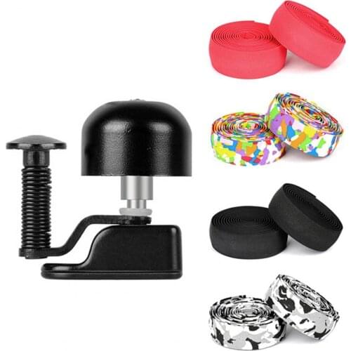 1Set Outdoor Cycling Handlebar Tape Strap Bell Suit for Road Bike Bell Strap Set Clear Sound Alarm Bell Adhesive Tape Set Riding