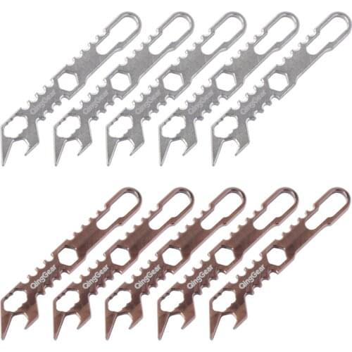 10PCS/LOT QingGear Titanium TC4 Multi Mini Key Ring Wrench Bottle Opener Box Opener Pocket Spanner Hex Screwdriver EDC Tool
