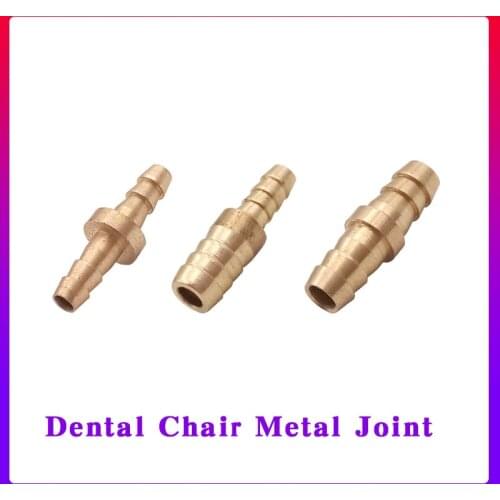 10pcs Dental Fitting Connector for Dental Air/ Water pipe jointcupreous Tube Connector Pipe dental chair straight-through joint