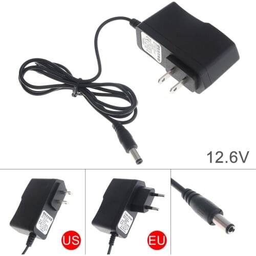 12.6V Lithium Battery Electric Drill Power Adapter Charger EU US Plug with 110cm Cable for Electric Screwdriver