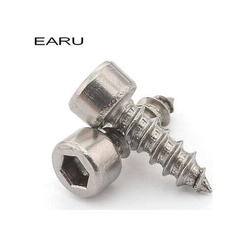 50 pieces M3.5*12mm 304 Stainless Steel Hexagonal Hexagon Hex Socket Cup Head self-tapping Screw Bolt