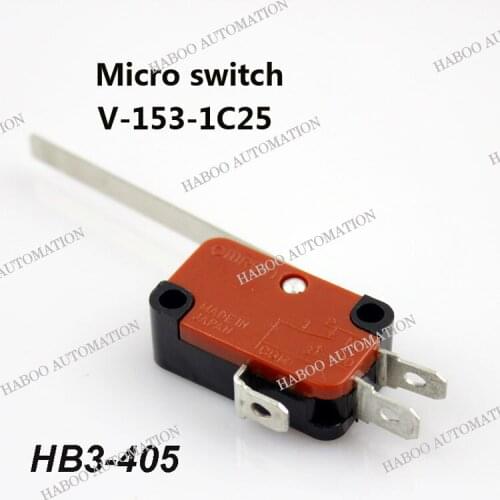 50pcs packing elevator limit switch 3PINS reset micro limit switch V-153-1C25 with long handle lift limit switch 16A