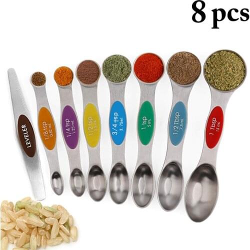 7pcs Magnetic Measuring Spoons Measure Cup Double Measuring Spoons Metering Spoon Baking Tool Kitchen Accessories