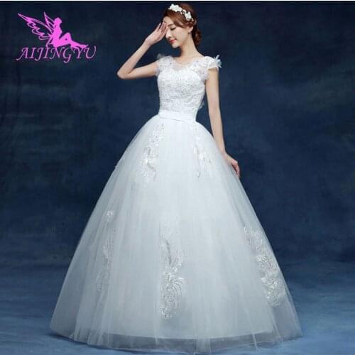 AIJINGYU 2021 floor length Customized new hot selling cheap ball gown lace up back formal bride dresses wedding dress WU200