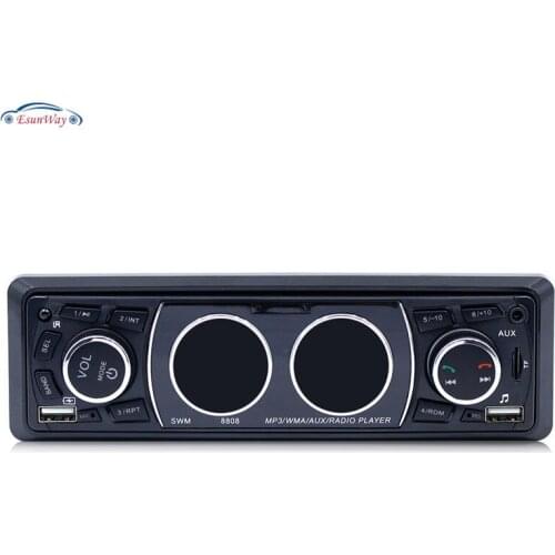 Bluetooth Vehicle Stereo Audio Player with FM Radio AUX TF Card U Disk Play Built-in Microphone Remote Control