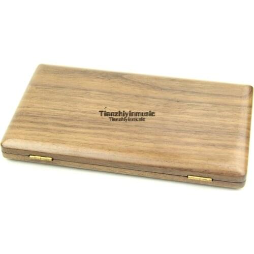 Free Ship Handmade Wood Leather Saxophone Clarinet Reeds Case Box Hold 8 Reeds