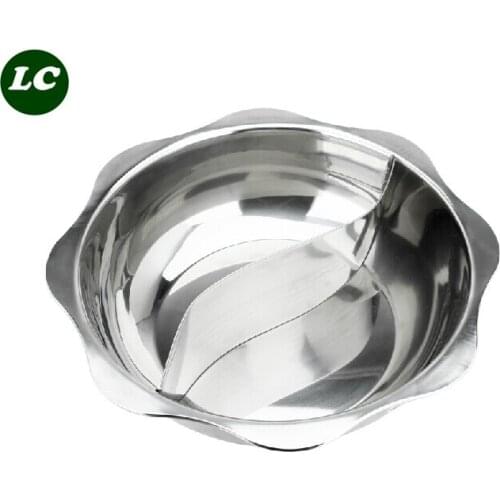 FREE SHIPPING CASSEROLE UTENSIL 32cm inox hot pot 2grid soup stainless steel fondue pot soup pot cookware cooking pot