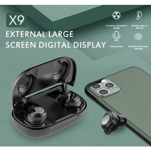 TWS-X9 Pro Wireless Bluetooth 5.0 Headset Sports Stereo HIFI Sound Earphones With LED Digital Display Auriculares Bluetooth