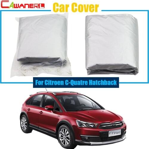 Cawanerl Full Car Cover Anti UV Sun Snow Rain Resistant Cover Dustproof For Citroen C-Quatre Hatchback